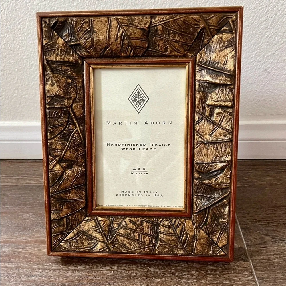 Martin Aborn Brown and Gold Wood Frame